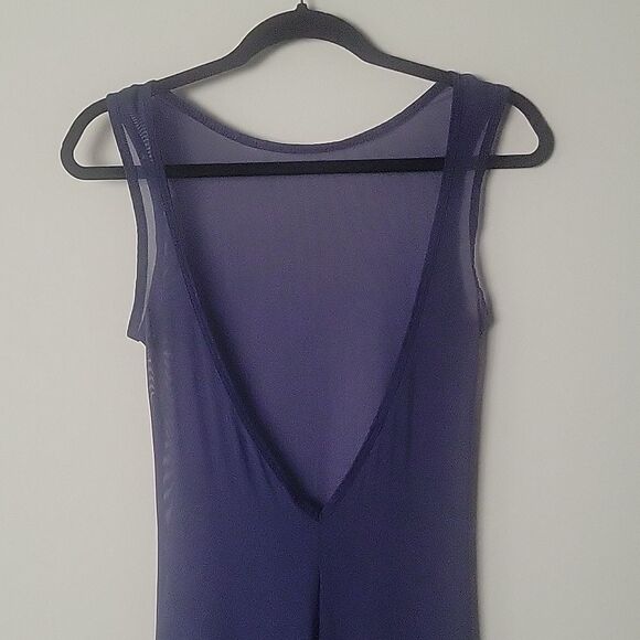 NEW American Apparel XS S Navy Sheer Sexy Mesh Long Tank Maxi Dress Cover Up Y2K - Picture 5 of 9